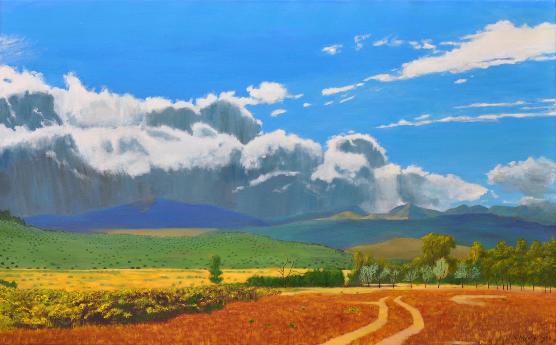 Storm Coming Over a Blue Mountain