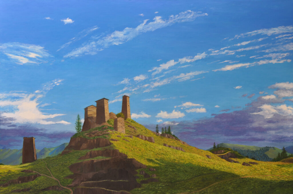 Citadel at Omalo 40x60 Oil on Linen